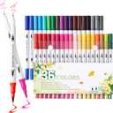 Upanic 36 Brush Markers for Adult Coloring Books,Office Markers for Adults Lettering,Dual Tip Brush Pens for Drawing,Colored Pens for Art,Journal Planner,Doodle,Brush&Fine Marker for Teen Girl Gifts