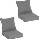 COZYVIDA Outdoor Deep Seat Cushion Set of 2, 24"x24"x5" Seat & 25"x22.5" Back, C0 Water-Resistant, UV-Resistant 1000+ Hrs, 30D Foam with Recycled Fiber Fill,Boho Paisley,Light Grey
