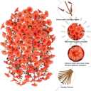 Ivydale 2 PCS Artificial Fall Hanging Flowers Fake Plants Outdoor,Silk Morning Glory Faux Flowers with Eucalyptus Leaves,UV Resistant Realistic Mums Plants for Home Garden Decor (Orange)