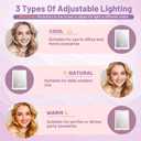 Travel Makeup Mirror with Lights Valentines Day Gifts for Her, Girlfriend, Wife, Birthday Gifts, Rechargeable Portable Compact Mirror, Lighted Makeup Mirror with 72 LEDs 3 Color Light Modes