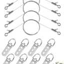 Picture Wire Hanging Kit, 4Pcs 6.56ft Adjustable Mirror Frame Hanging Wire Small Hook, Heavy Duty 50lbs Stainless Steel Rope with 8Pcs D Ring Picture Hangers for Painting/ Art/ Canvas/ Home