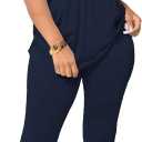 HBQ Women 2 Piece Outfits Summer Sweatsuits Drop Shoulder Tracksuits Biker Short Workout Jogger Sets (X-Large, Dark Blue)