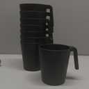 Ribbed Drinking Glasses Coffee Mugs Set of 8, Plastic Coffee Cups 16.9 OZ Unbreakable Tumblers with Handle, Reusable Drinking Cups for Camping/Dorm/RV