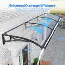 Awning for Door Entrance,40x60 Inch Awnings for Doors with Drainage Sink,Window Canopy Exterior with Aluminum Alloy Bracket,Solid Polycarbonate Cover,UV,Rain,Snow Protection for House,Porch,Patio,Deck