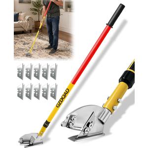 Long Handle Carpet Cutter Tool, Heavy Duty Stand Up Roller Carpet Cutteing, 43"-77"