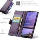 for Samsung Galaxy S24 Case Wallet with RFID Blocking Card Holder, PU Leather Kickstand Protective Flip Phone Cover Fit for Galaxy S24 6.2", Purple