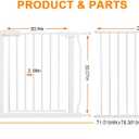 HOOEN Extra Wide Baby Gate for Doorways Stairs White Pressure Mounted Baby Gate Walk Through Child Gates for Kids or Pets Indoor Safety Gates 71.5-76.38 Inch