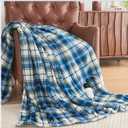 Heated Blanket Electric Throw, 50X60, Heating Throw with 10 Heats Levels/8 Hours Auto Off, Navy Blue Plaid Sherpa Blanket Winter Warmer for Adults, Washable Housewarming Gift for Couch Bed Office, ETL