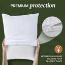 Queen Size White Pillow Protector with Zipper Set of 2, Soft and Breathable Cotton Pillow Protector Covers