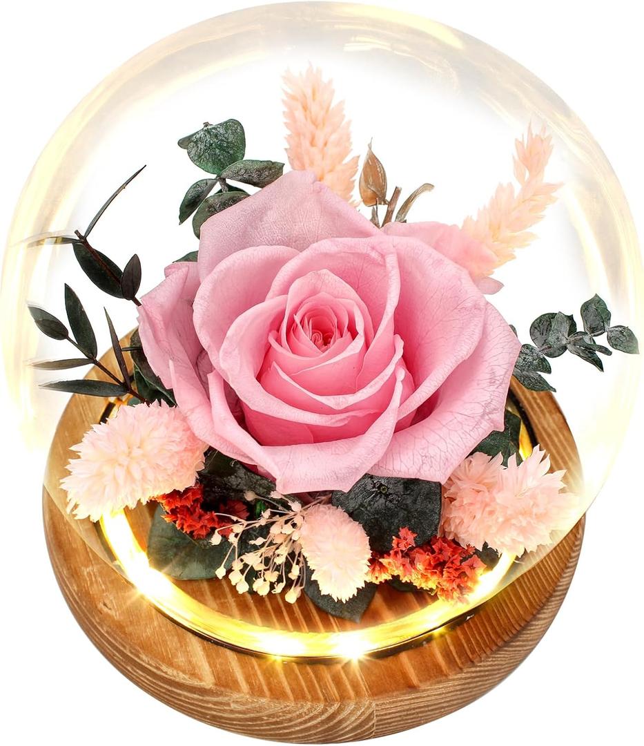 Preserved Roses & Fresh Flowers Bouquet Gift for Women, Roses that Last Forever, Flowers for Delivery Prime Birthday, Mothers Day & Christmas
