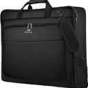 MATEIN Garment Bag for Travel, Large Carry on Garment Bags with Strap for Business, Waterproof Hanging Suit Luggage Bag for Men Women, Wrinkle Free Suitcase Cover for Shirts Dresses Coats, Black