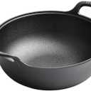 9 inch Cast Iron Wok with Handles, Grilling Pan, Use in the Oven, on the Stove, or on the Grill (9 inch)