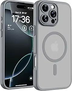 TOCOL for Phone 16 Pro Case, Compatible with Magsafe Charger, Full Camera Protection, Drop Protection, Translucent Matte Phone Case for iPhone 16 Pro 6.3 inch (Gray)