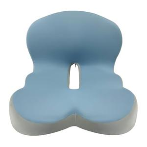 Buttocks Cushions Office Chair Cushion with Backrest (Blue and Gray Patchwork Color)