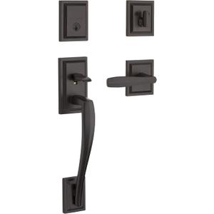Baldwin Torrey Pines, Front Entry Handleset with Interior Lever, Featuring SmartKey Deadbolt Re-Key Technology and Microban Protection, in Venetian Bronze