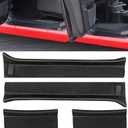 Door Sill Guards Kit, Rubber Door Entry Guards for 2018-2024 Jeep Wrangler JL JLU 2020-2024 Gladiator JT 4-Door Accessories Parts, Door Sill Protector Full Coverage Replacement (Black)