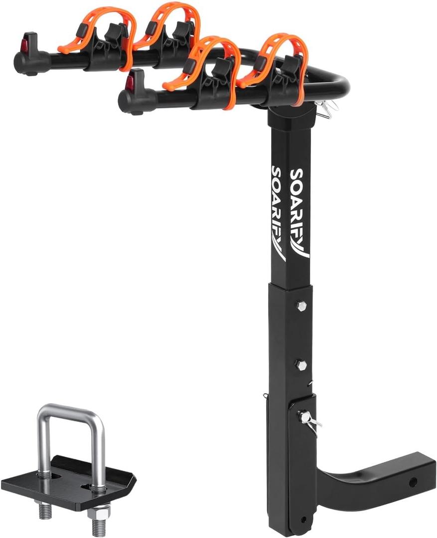 Bike Rack for Car, SUV, RV, Bike Rack Hitch Mount, Hitch Bike Rack 2, Up to 70 lbs Load Bicycle Rack Carrier Rubber Straps, Tilt Release, Bike Rack with 2" Hitch for Cars (2 Bikes)