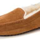 Fireside by Dearfoams, Melbourne Genuine Shearling Moccasin Slipper (10) Chestnut