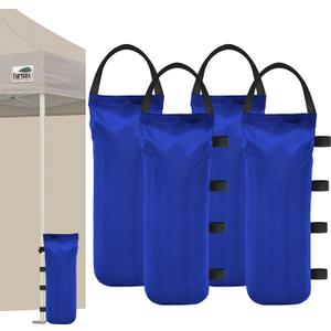 Eurmax USA Weight Capacity 112 LBS Extra Large Pop up Gazebos Weights Sand Bags for Pop up Canopy Tent Pergola Outdoor Instant Canopies,Sand Bags Without Sand, 4-Pack,Blue (Standard)