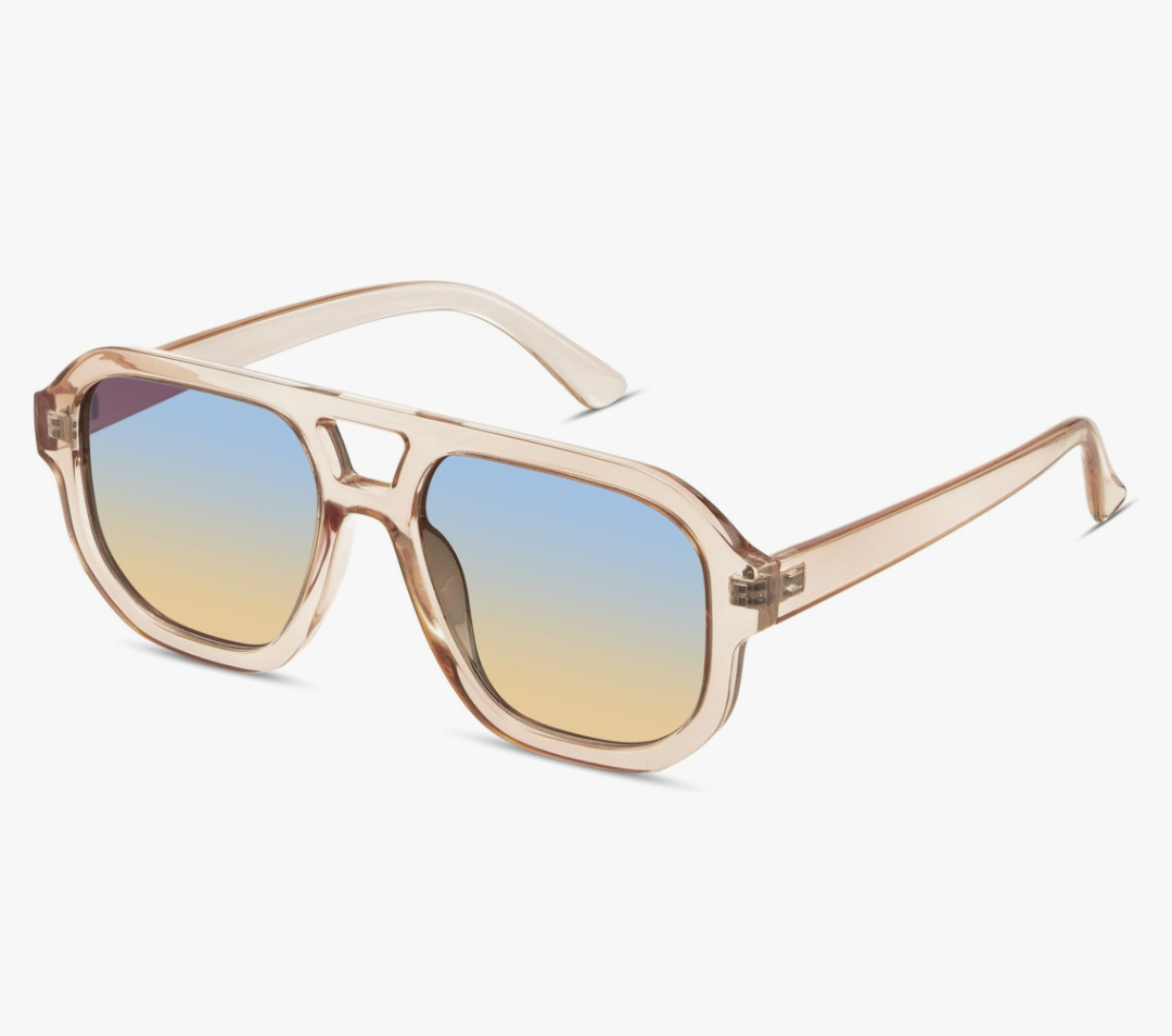 livho Trendy Polarized Square Aviator Sunglasses Women Men Square Eyewear Frame, Retro Sun Glasses for Women Men 2025 Shades