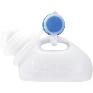 Male Urinal Bottle 68 OZ Portable Urinals for Men 59" Long Hose with Lid (White)