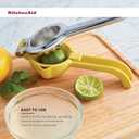 KitchenAid Citrus Juice Press Squeezer for Lemons and Limes with Seed Catcher and Pour Spout, Lemon, 8 Inch