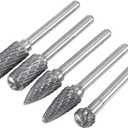 5 PCS Double Cut 6X12MM Head SizeTungsten Carbide Rotary Burrs for Rotary Drill Die Grinder for Drilling Polishing Carving Engraving by Lukcase