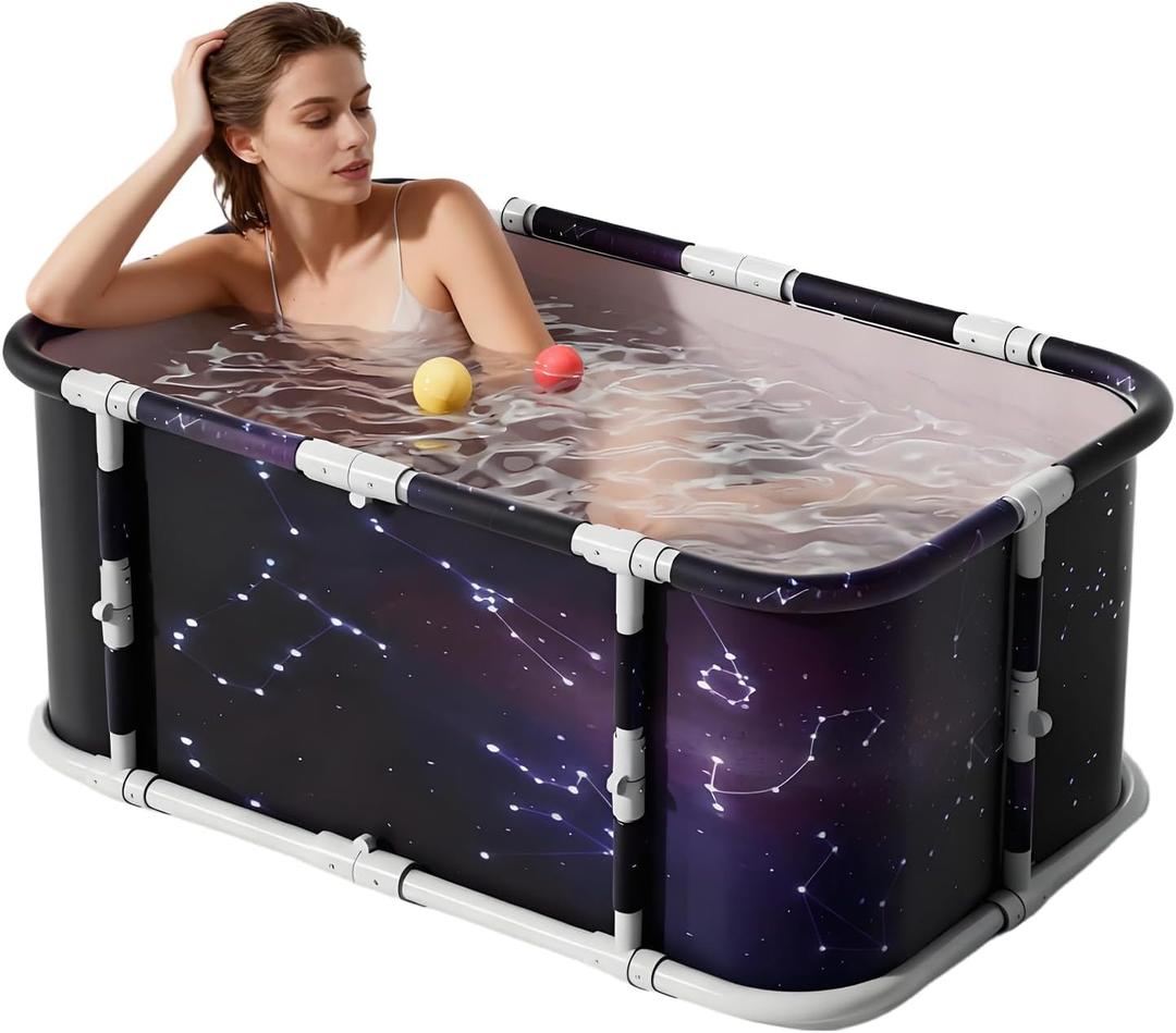 Portable Bathtub For Adult, 45" Collapsible Hot/Ice Bath Tub