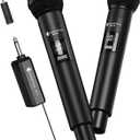 Wireless Karaoke Microphones, Singing Microphone for Speaker | Dual Handheld Mics with Receiver, 240ft Wireless Range, Plug-and-Play, 8hr Battery Life, USB Recharge