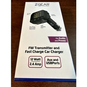 ZGear FM Transmitter and Fast Charging Car Charger 12 watt 2.4 ...