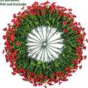 Lnoicy 20 Bundles Artificial Fake Flowers for Outdoor Faux Eucalyptus Flowers for Home Decoration,Fake Plants UV Resistant for Porch/GardenRed