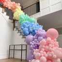 Macaron Colorful Balloons,144Pcs Mixed Size 5/12/18 Inch Assorted Pastel 9 Color Rainbow Latex Balloon for Unicorn Birthday Wedding Baby Shower Engagement Anniversary Christmas Party Decorations