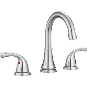 Bathroom Faucet 3 Holes, 8 Inch Widespread Faucet 2 Handle Bathroom Sink Faucets Lead-Free Brushed Nickel Bath Sink Faucets with Pop-up Drain Stopper and Supply Hoses