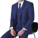 LUPURTY Suits for Men, 3 Piece Men's Suit Slim Fit, Solid Jacket Vest Pants with Tie, One Button Tuxedo Set, Medium