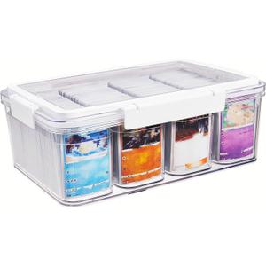 Homyrium Trading Card Storage Box Toploaders for Cards with 12 Dividers Hard Plastic TCG Card Storage Box, Card Organizer Portable Large Card Case Fit For 2000 Standard Cards (White)