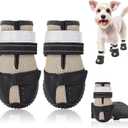 Breathable Mesh Dog Shoes for Small Dogs, Nonslip Soft Dog Shoes for Hot Pavement, Dog Booties with Reflective Strap for Outdoor Walking Hardwood Floor Hiking, Size 1(Pack of 4)