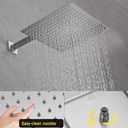 Brushed Nickel Shower System 16 Inch Bathroom Luxury Rain Mixer Shower Combo Set Wall Mounted Rainfall Shower Head and Handheld System Shower Faucet Set Rough-in Valve Body and Trim Kit