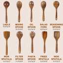 FJNATINH 10 PCS Wooden Spoons for Cooking - Teak Wooden Kitchen Utensil Set - Cooking Mixing Baking - Non-stick Healthy Kitchen Cookware Gifts for Women Housewarming Gifts