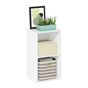 Furinno Luder Bookcase / Book / Storage, 2-Tier Cube, White