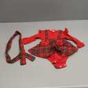 Hnyenmcko Newborn Baby Girl Christmas Clothes Infant Red Plaid Romper Dress Ruffle Long Sleeve Ribbed Bodysuit Headband Set (0-3 Months)