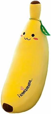 zhidiloveyou Banana Plush Pillow Stuffed Banana Plushie Cute Fruit Toy for Kids, 13.7 inch