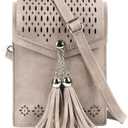 seOSTO Womens Small Crossbody Bag For Woman, Tassel Wallet PurseGifts For Teenage Girls (Beige)