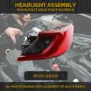 Dasbecan Tail Light Assembly Fit 2025-2026 Toyota Camry XLE XSE | Right Passenger Side LED Taillight Rear Lamp Replace 81550-AQ020
