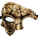 Ubauta Steampunk Metal Cyborg Venetian Mask, Masquerade Mask For Halloween Costume Party/Phantom Of The Opera/Mardi Gras Ball
