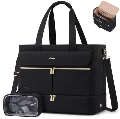 LOVEVOOK Large Travel Duffle Bag, Wide Open Weekender Bags for Women with Shoe Compartment, Carry on Overnight Bags, Hospital Bag for Women Labor Delivery with Wet Pocket
