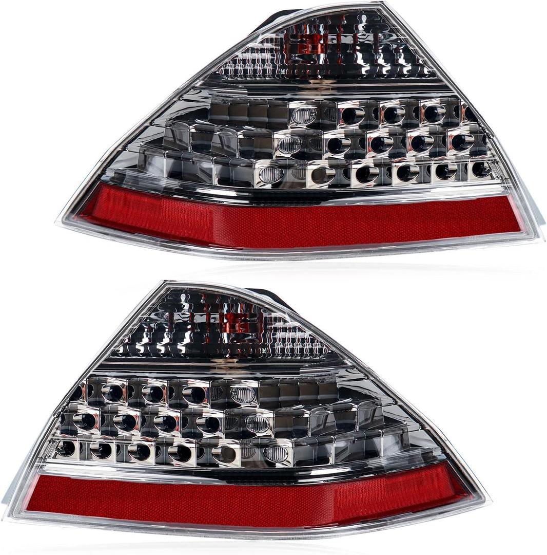 LED Tail Lights Compatible with 2006-2007 Honda Accord LX EX EXL Civic 4 Door Sedan Smoke Black Brake Rear Lamp Taillights