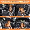 TGWF Dog Seat Cover - 60/40 Split Rear Seat Pet Cover - 6 in 1 Configurations, Protector Mat and Trunk Cargo Liner for SUV, Truck or Car, Paw & Bones, Premium Cover, Xtra Thick Material Construction