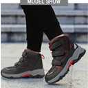 Littleplum Boys Snow Boots Winter Waterproof Antiskid Boots Hiking Outdoor Shoes Booties for Unisex Kids (Little Kid/Big Kid) (8065/Black Red)