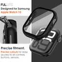 2 x Fullife 2-Pack Compatible with Apple Watch Series 11/10 Case for Men Women, Hard PC Case with Tempered Glass Apple Watch Screen Protector for 42mm 46mm iWatch 11/10 Cover (Black+Space grey)