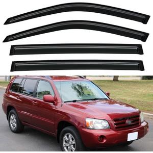 Window Visors Rain Guards Shield for 2001-2007 Toyota Highlander, Out-Channel Window Vent Wind Deflectors Visors Shades for 06 07 Highlander Hybrid